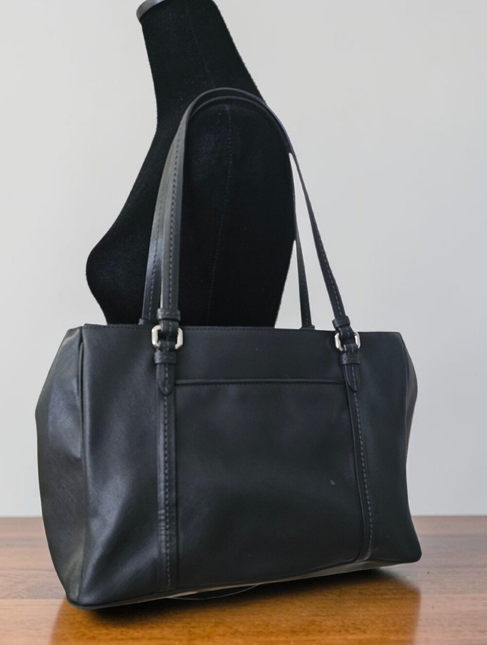 Coach Peyton Jordan Double Zip Carryall F25669 Black Leather Work Tote EUC - Picture 2 of 9